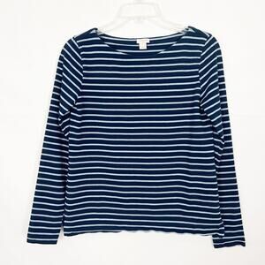 J. Crew 100% Cotton Striped Long Sleeve Top Size XS Workwear Casual